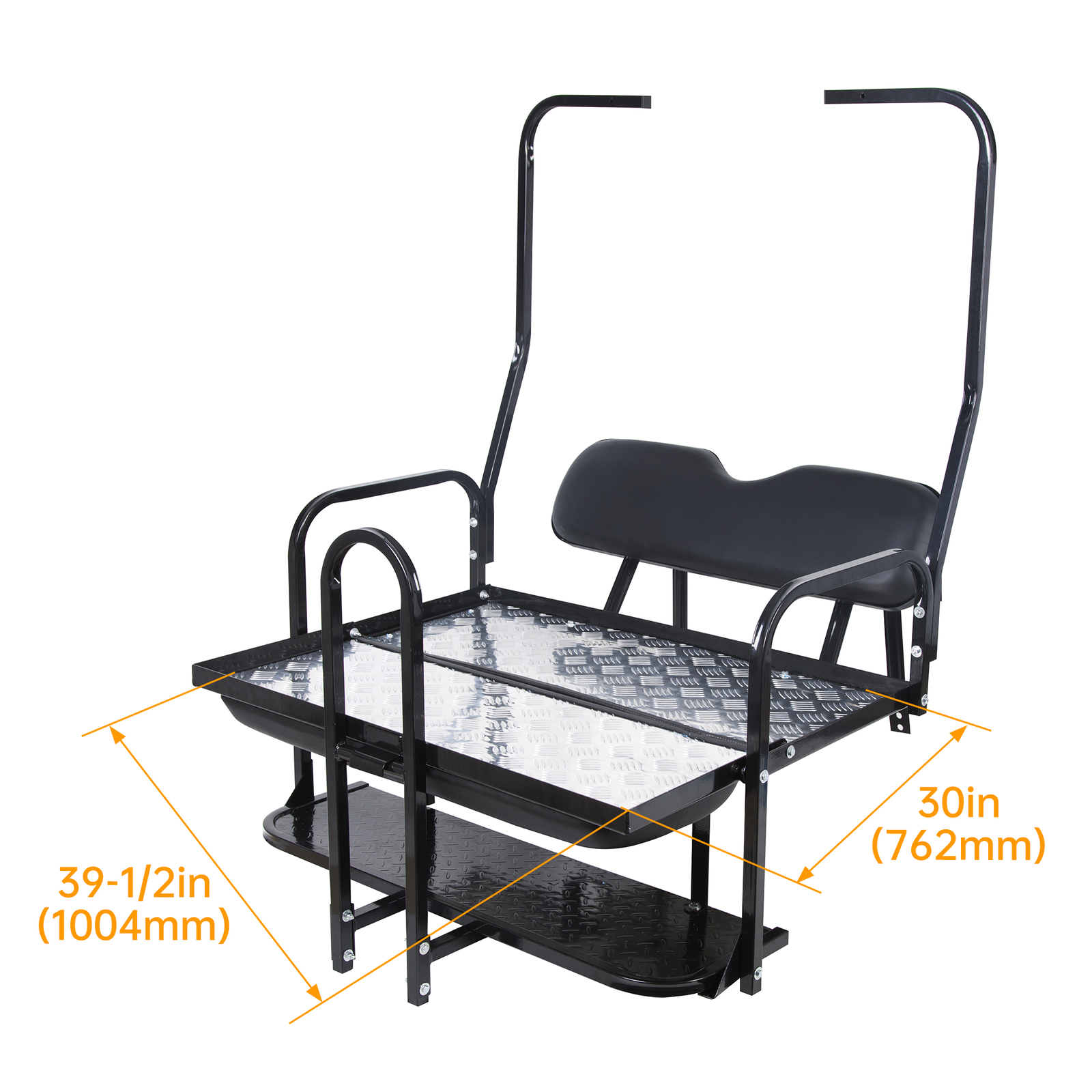 For 1982-2000 Club Car DS Golf Cart Flip Folding Rear Seat Kit w/ Grab Bar