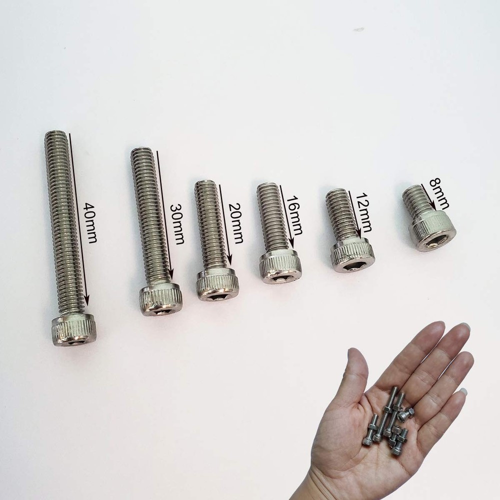 Hex Socket Head Cap Bolts Nuts Screws Assortment M5 Kit, Silver