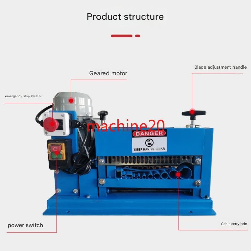 Electric stripping machine for optical fiber and cable