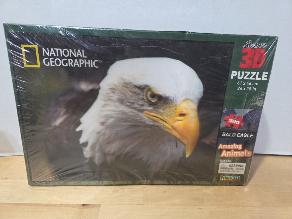 Super 3D Bald Eagle Puzzle 500 Super 3D Lenticular Pcs  24" x 18"
