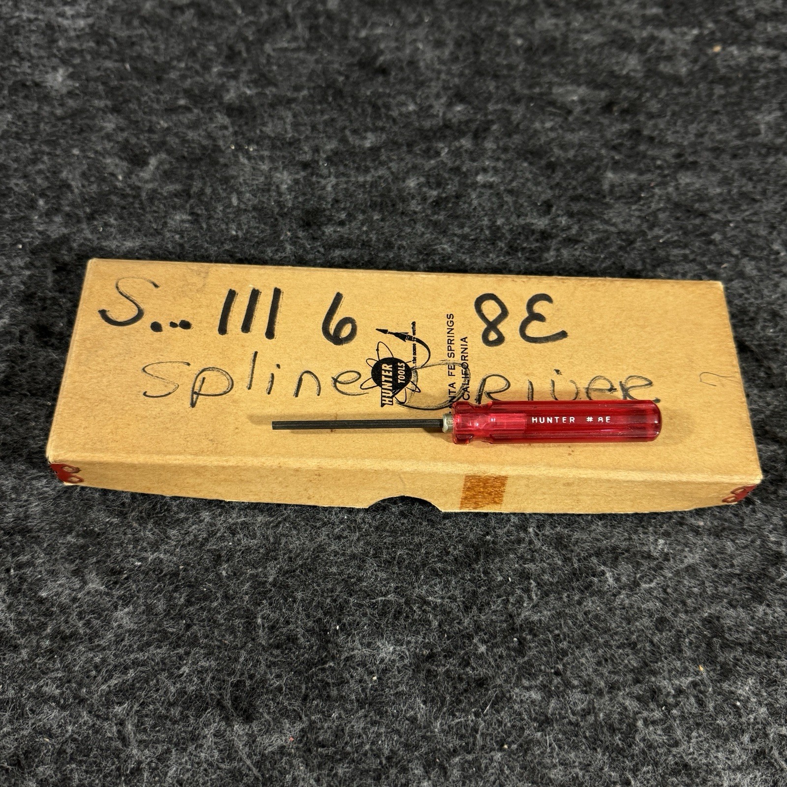 1 NOS Hunter Tools Bristol Spline Driver S .111 #8E 6 Flute Screwdriver No Box