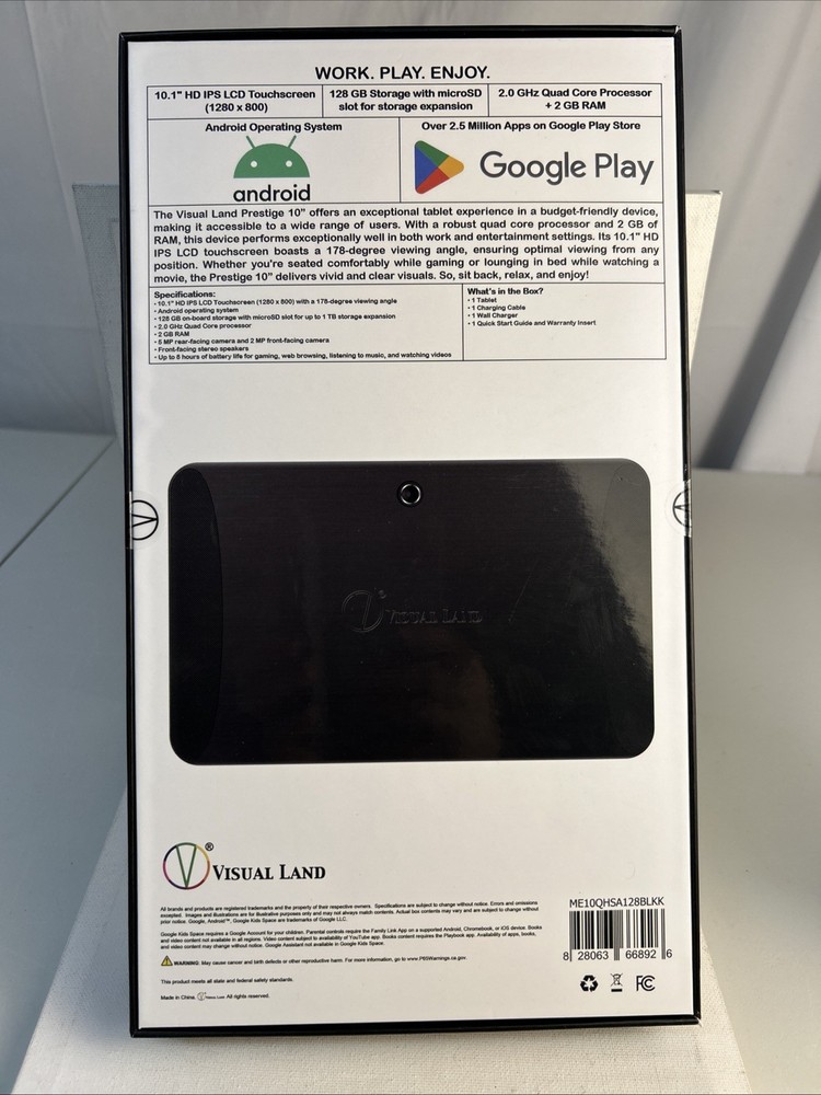 New in box prestige 10in HD quad core android tablet