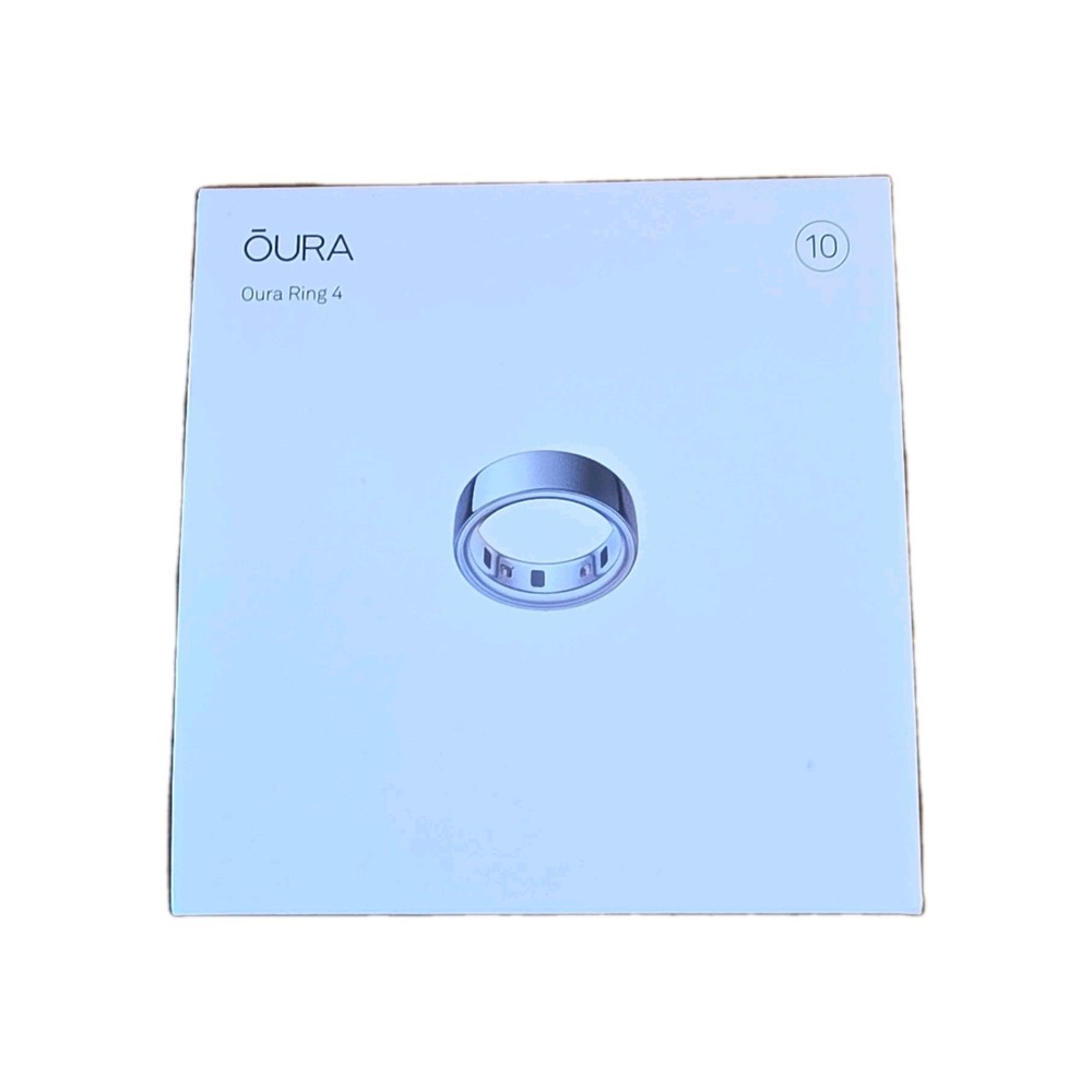 Oura Ring 4 Silver Size 10 Bluetooth Activity Tracker