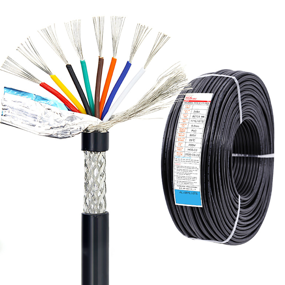 UL2464 Multi-Core Shielded Wire Cable Tinned Copper 22AWG 24AWG 26AWG