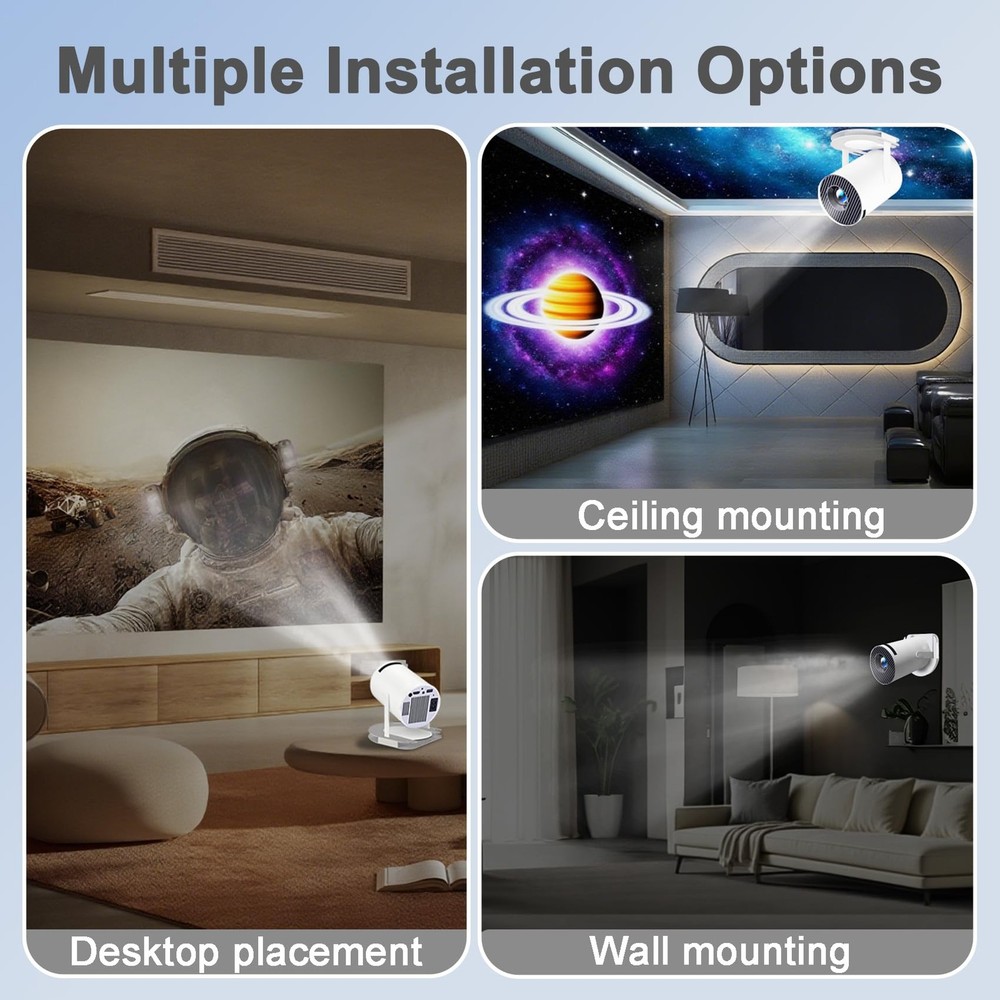 Wall Mount Compatible with HY300PRO Mini Projector Ceiling Stand White