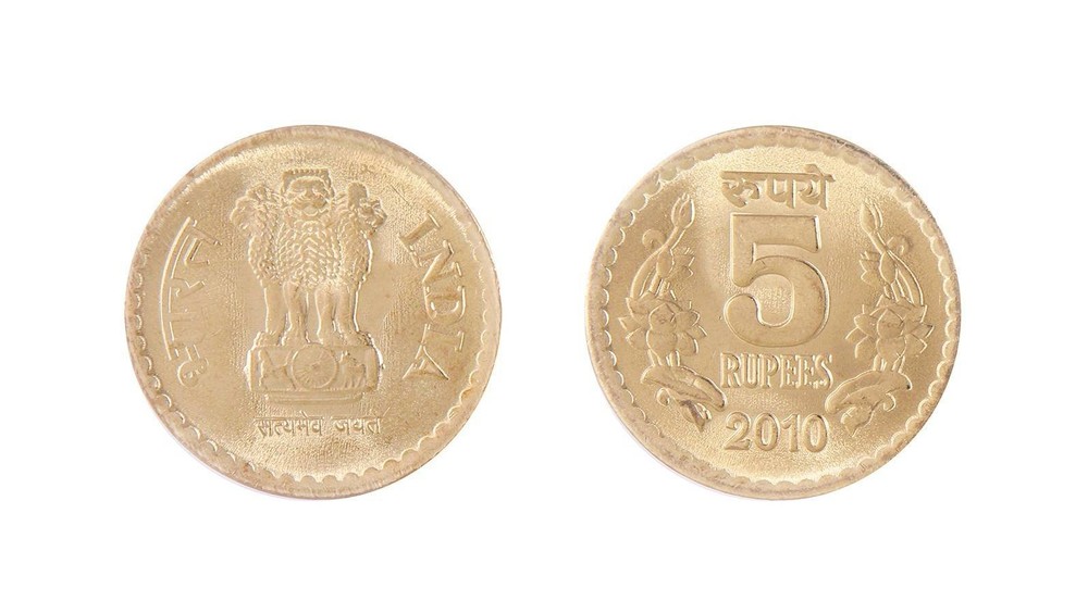India 5 Rupees, 2010, KM #373, Mint