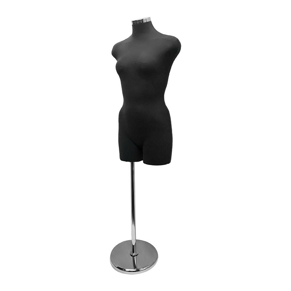 Adjustable Female Mannequin Torso Form Neck Block  22''- 43'' Black