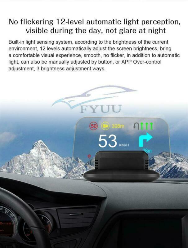 Mirror Head Up Display OBD2 GPS Car Speed Projector Speedometer With Navigation