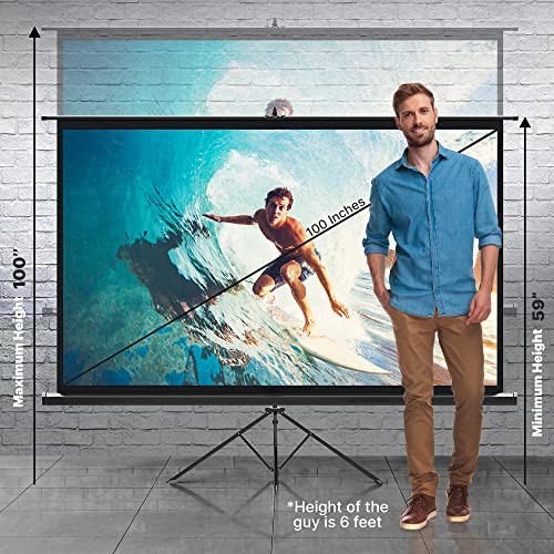 PYLE PROJECTOR SCREEN WITH STAND - 100-INCH FLOOR STANDING - Scratch & Dent