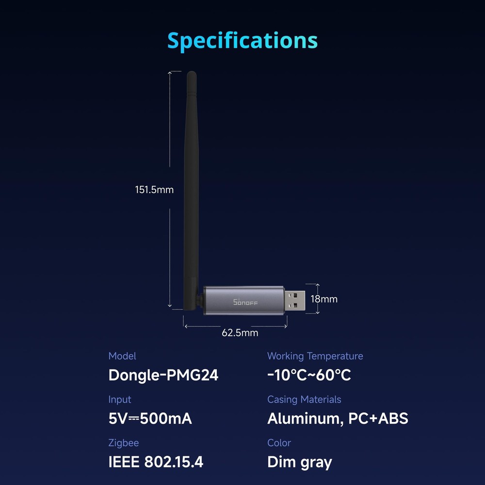 Zigbee 3.0 USB Dongle Plus MG24, Zigbee Gateway with EFR32MG24, Thread & Zigb...