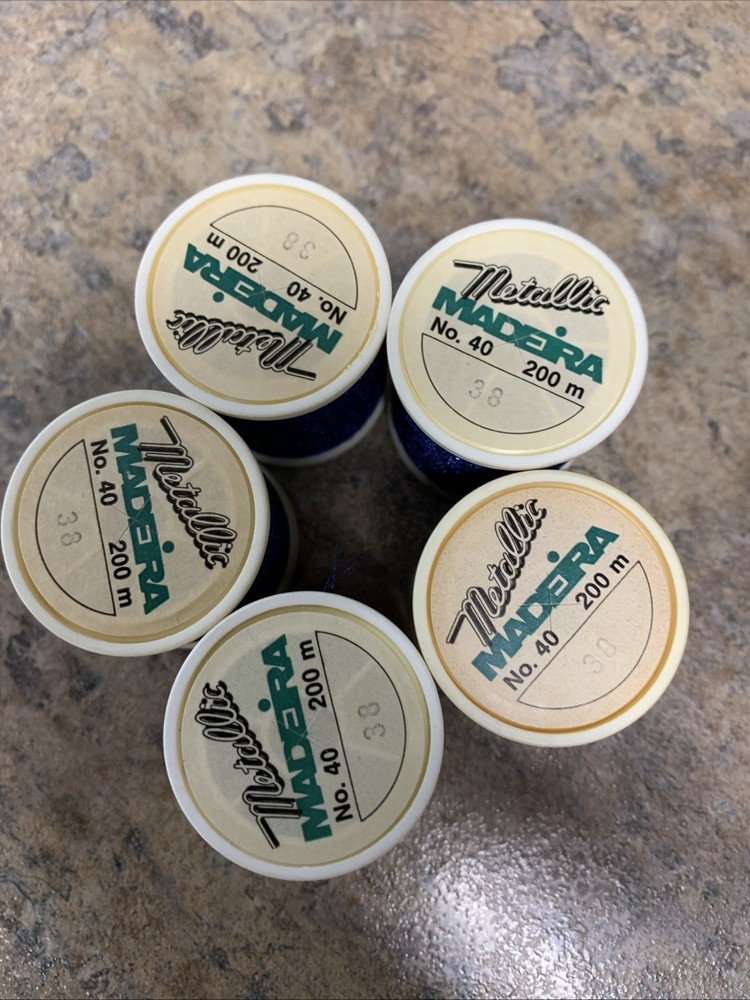 5 Spools MADEIRA Metallic Embroidery Polyester Thread #38