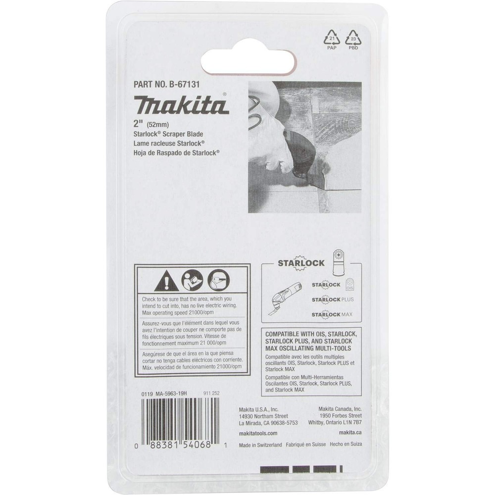 Makita B-67131 2" Starlock® Scraper Blade Purple