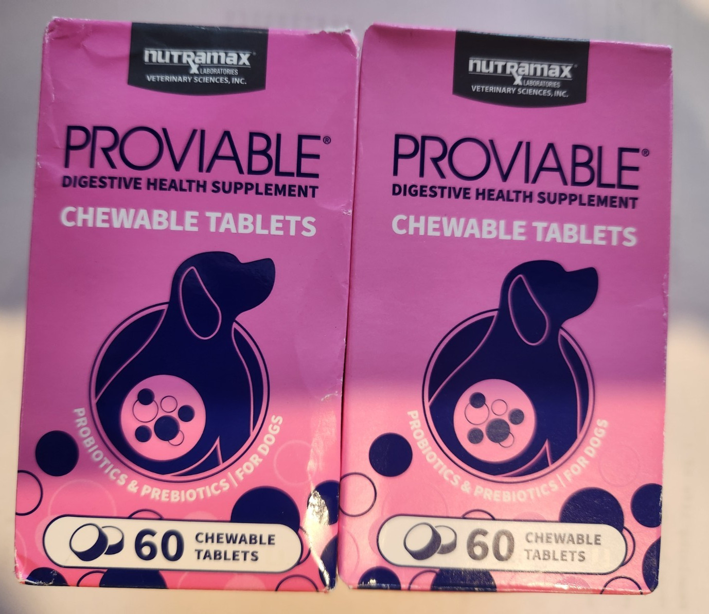 Proviable Digestive Health Supplement for Dogs - 120 Chewable Tabs (2 Boxes)