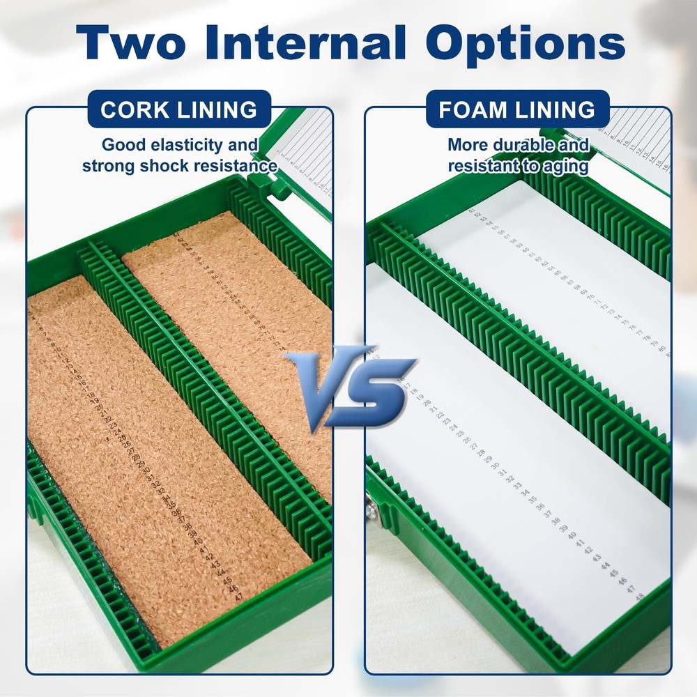 Microscope Slide Storage Box, 100-Place Plastic Microscope Slide Holder with ...