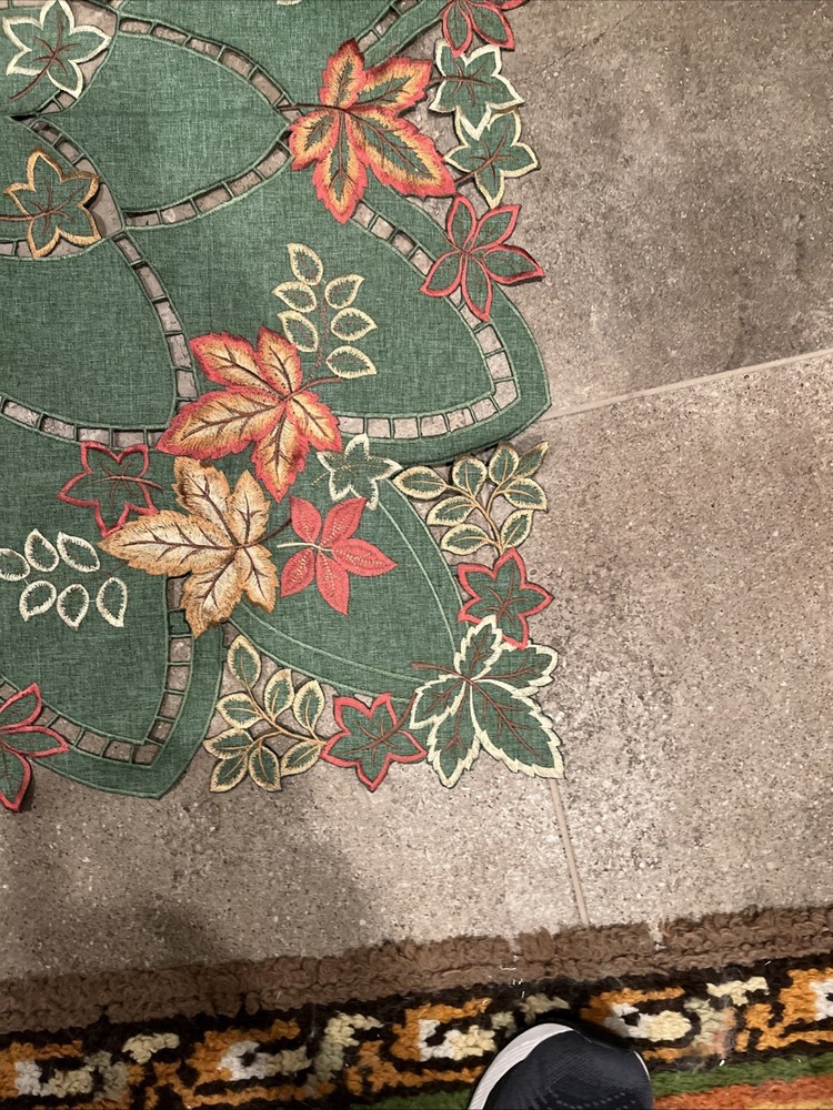 Thanksgiving 36” Square Accent table cover / Fall Decor / Cut Outs