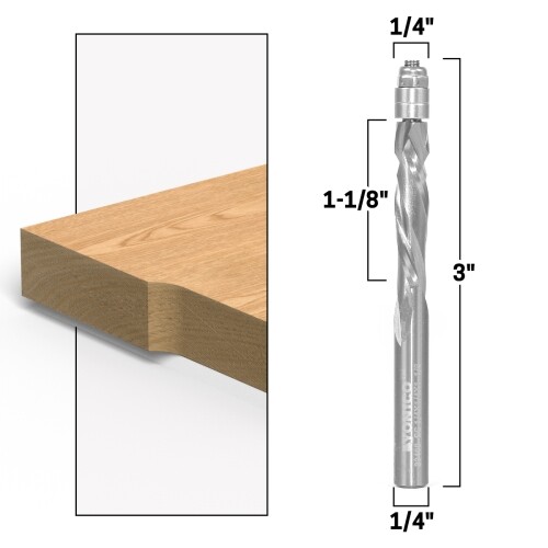 1/4" Compression Flush Trim Solid Carbide Router Bit 1/4" Shank Yonico 33400-SC
