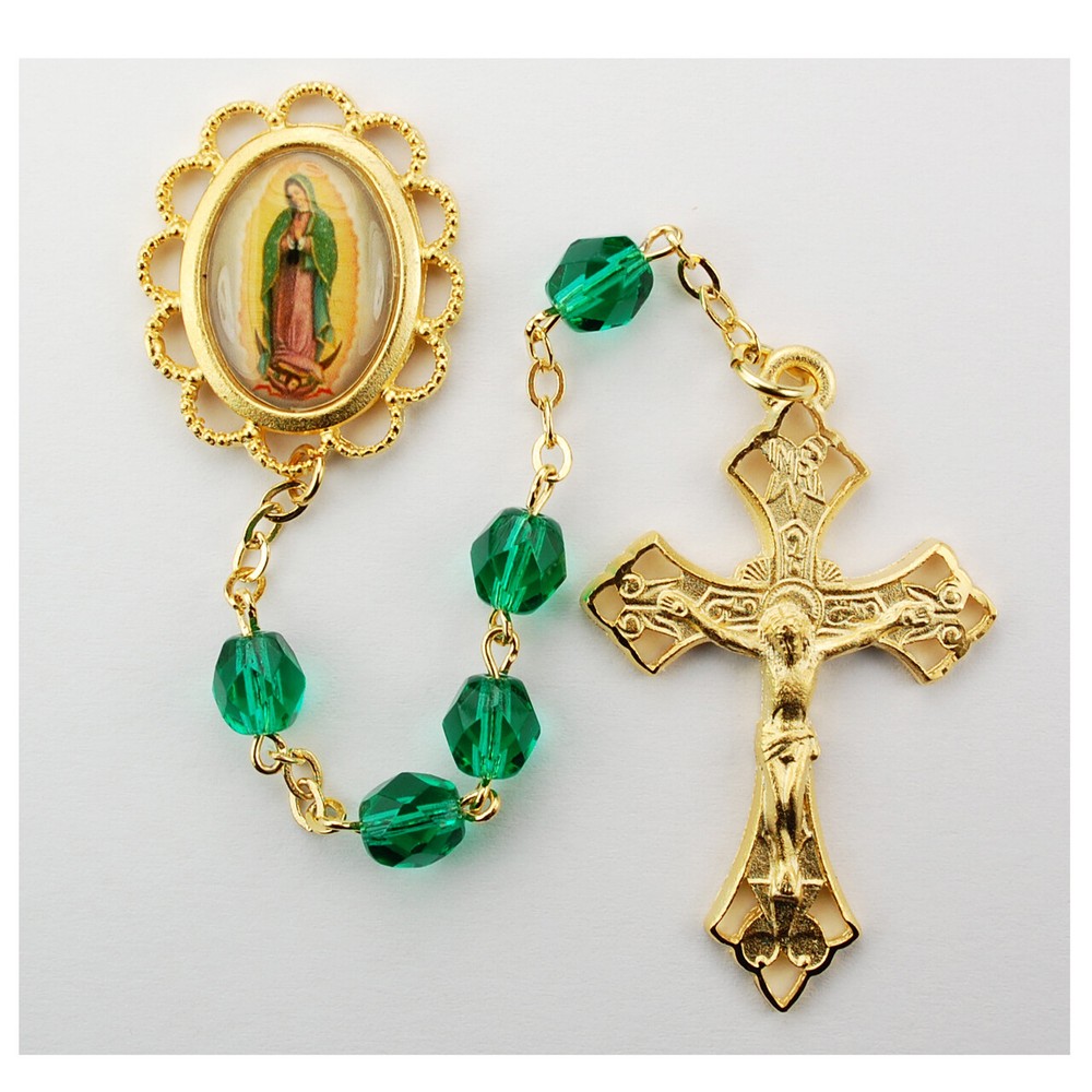 GREEN OUR LADY OF GUADALUPE ROSARY