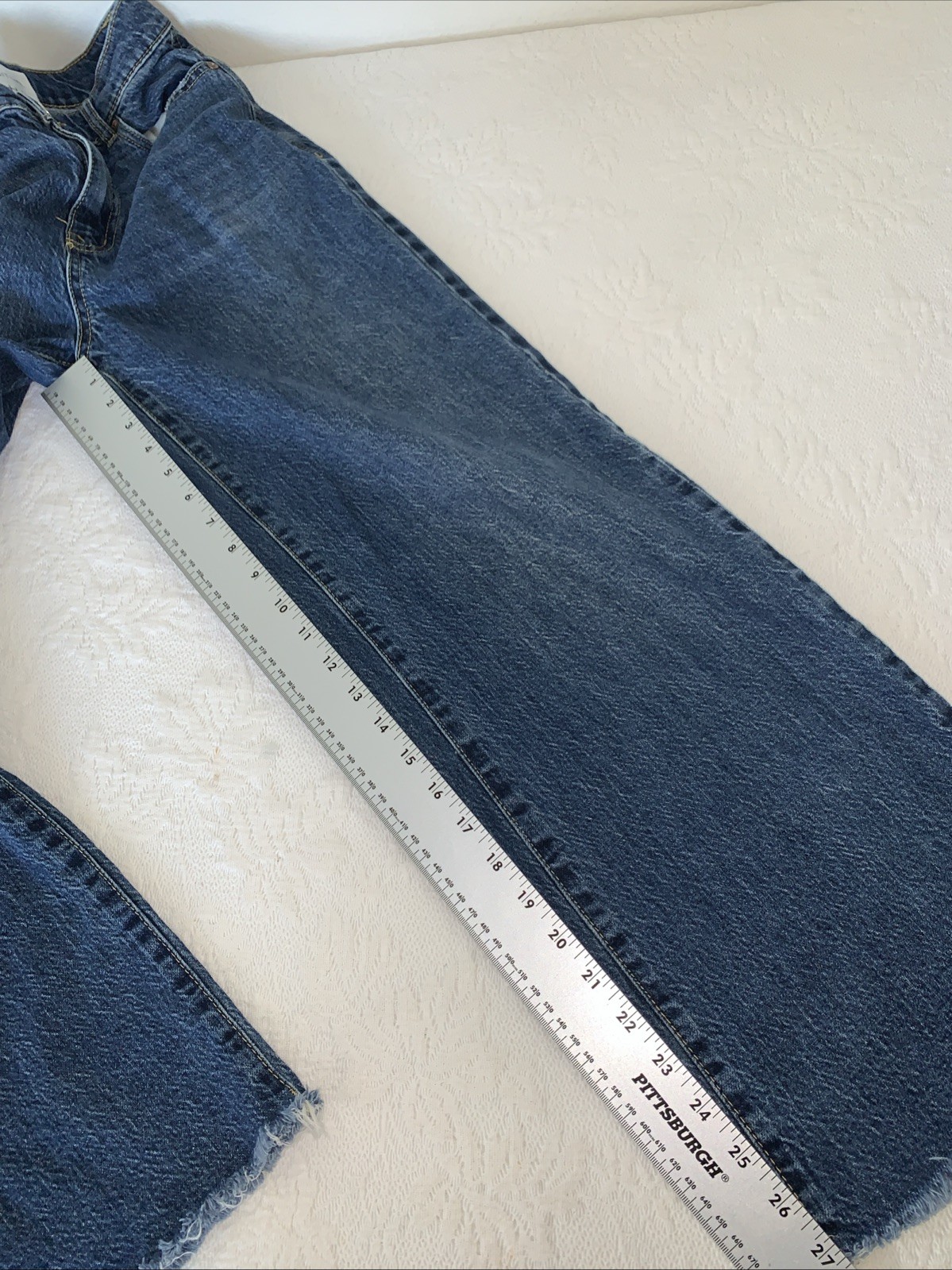 Habitual jeans Denver high rise wide leg raw hem blue stretch denim Sz 28 - 6