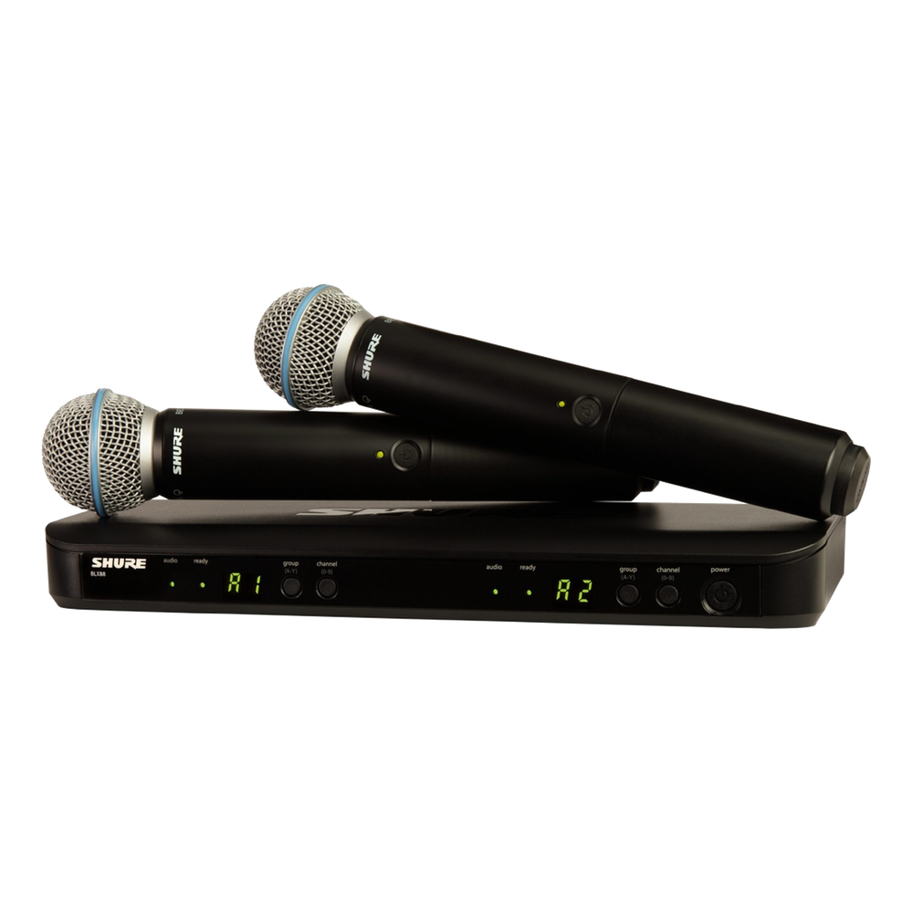 Shure BLX288/Beta58 Wireless Handheld Microphones (H9)