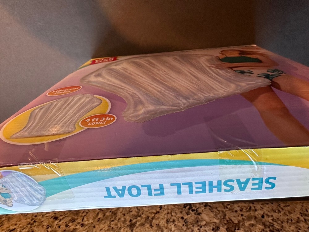 PlayDay 4' 3" Long Iridescent Seashell Swimming Pool Float (NIB)