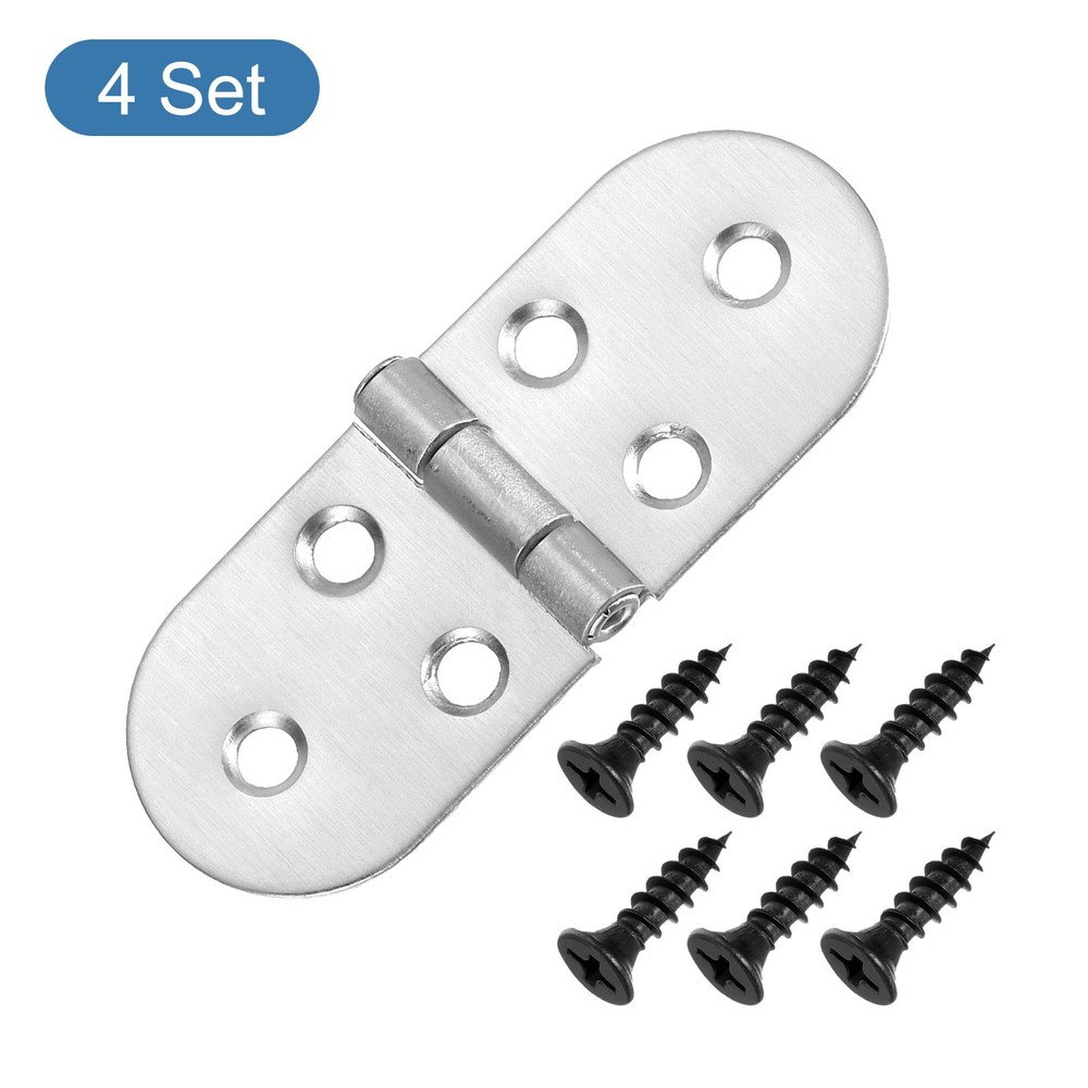 Folding table hinge, 4 pcs 270° with screws, silver, iron
