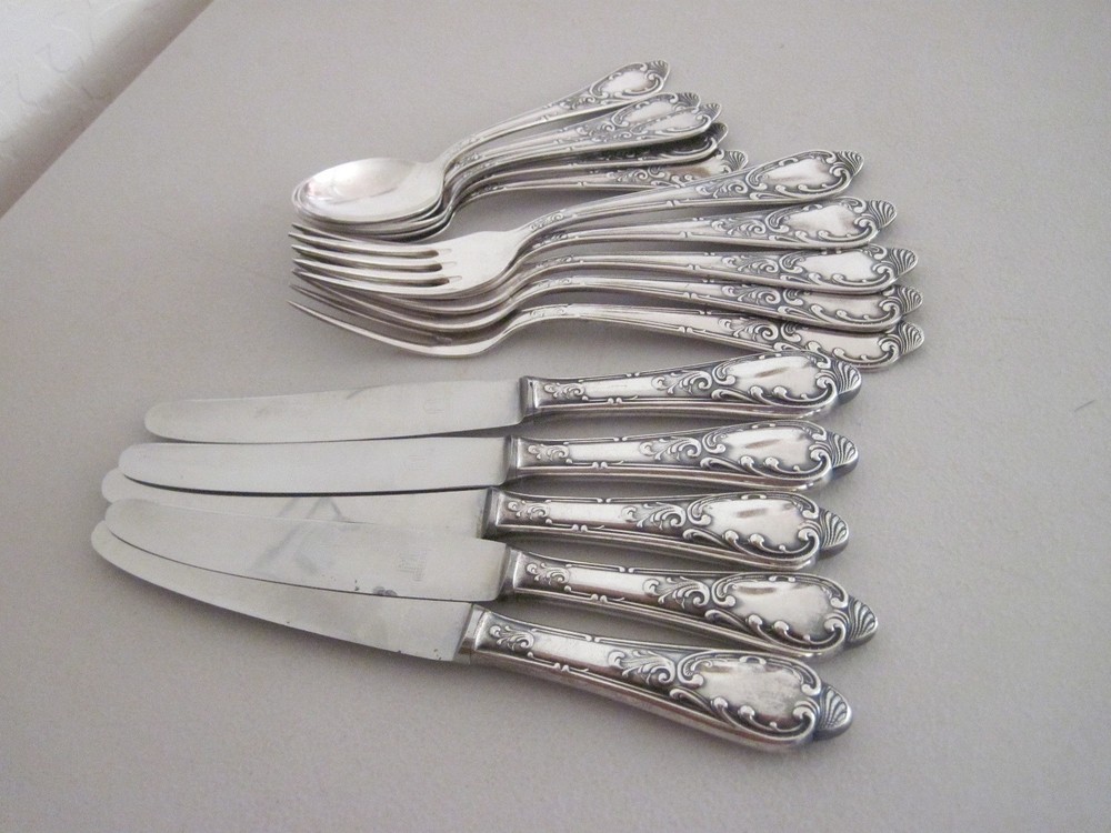 EMD 100, Erich Marx Barock Rokoko, Germany, Silverware, 15 pc