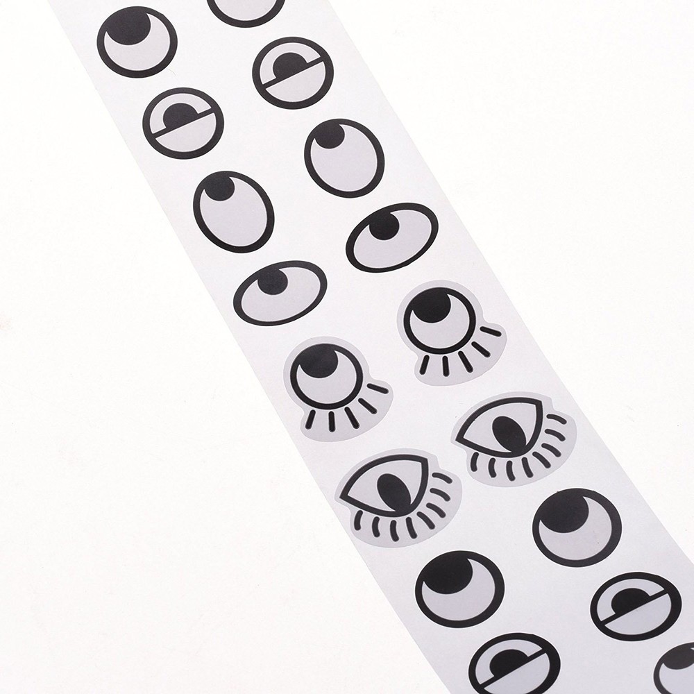 Lependor Black White Eye Stickers Labels Roll width 42mm, and