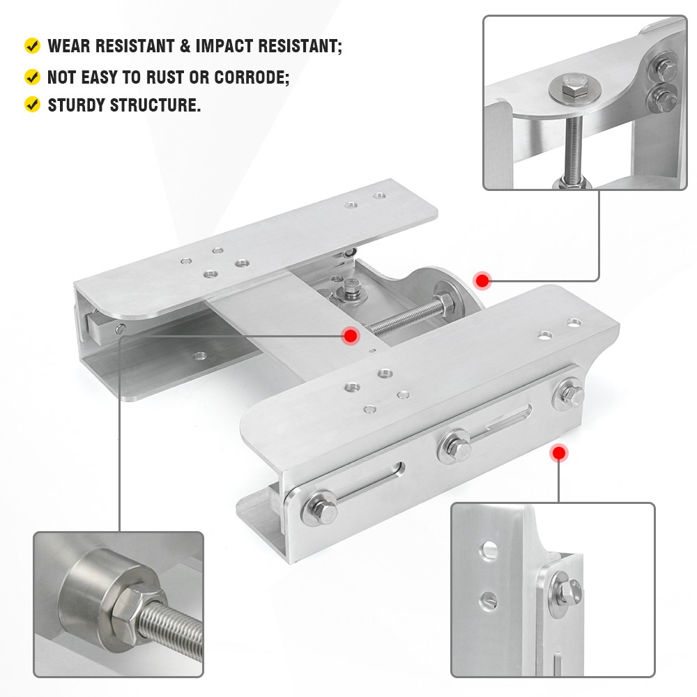 4'' Adjustable Outboard Boat Aluminum Jack Plate Tool Silver Easy Installation