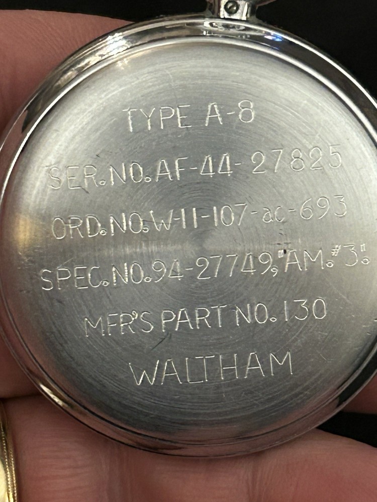 GREAT! WWII Era Waltham Navigation Ground Speed Stopwatch Type A-8 Pocket Watch