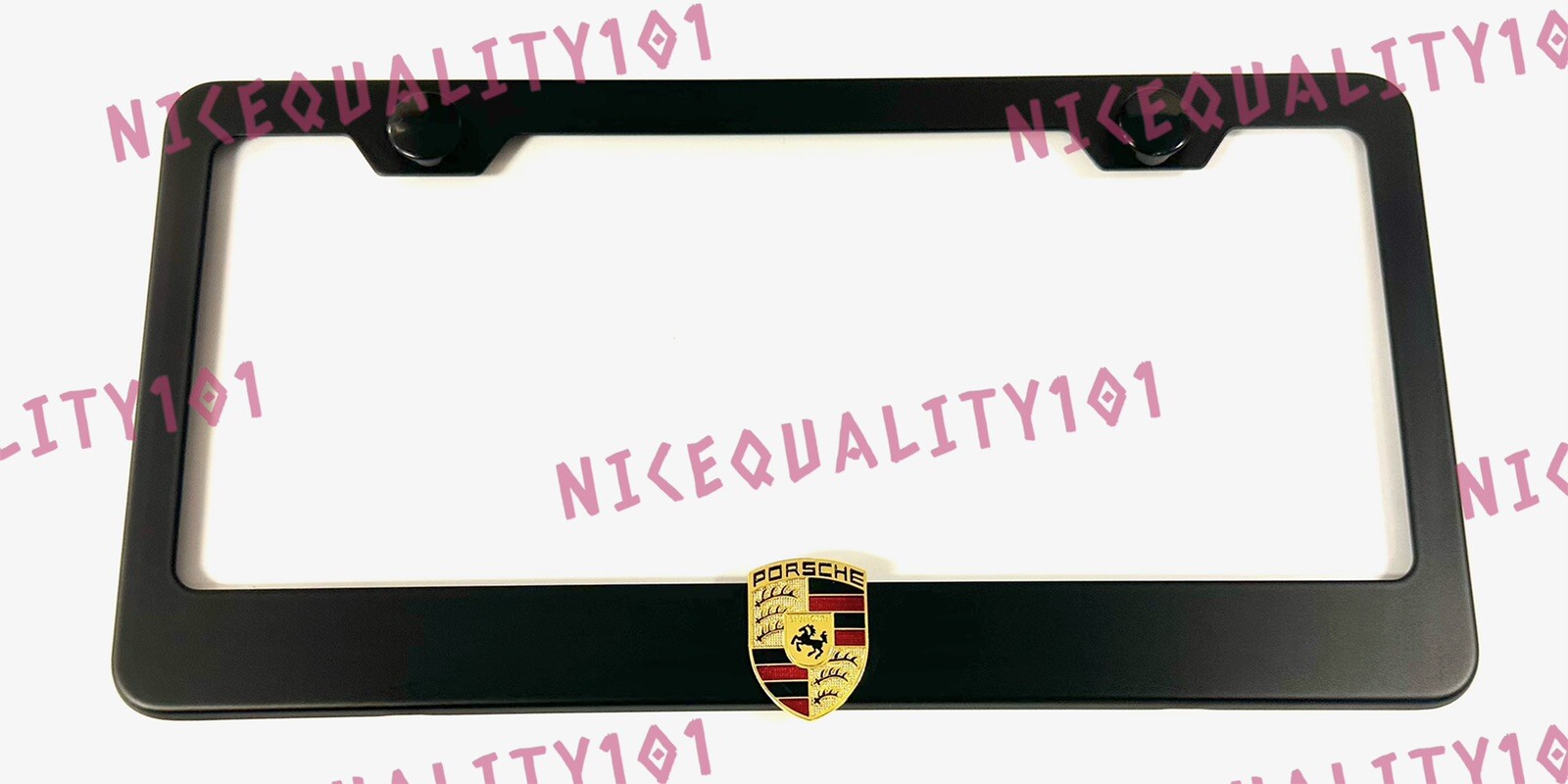 3D Carrera Cayenne 911 Stainless Steel Black Finished License Plate Frame