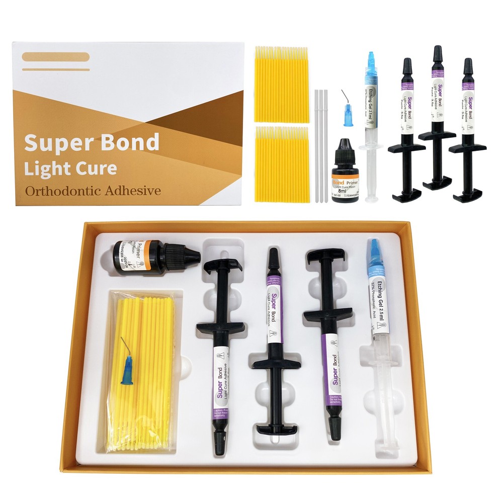 Dental Orthodontic Adhesive Super Bond Light Cure Paste, Primer, Etching