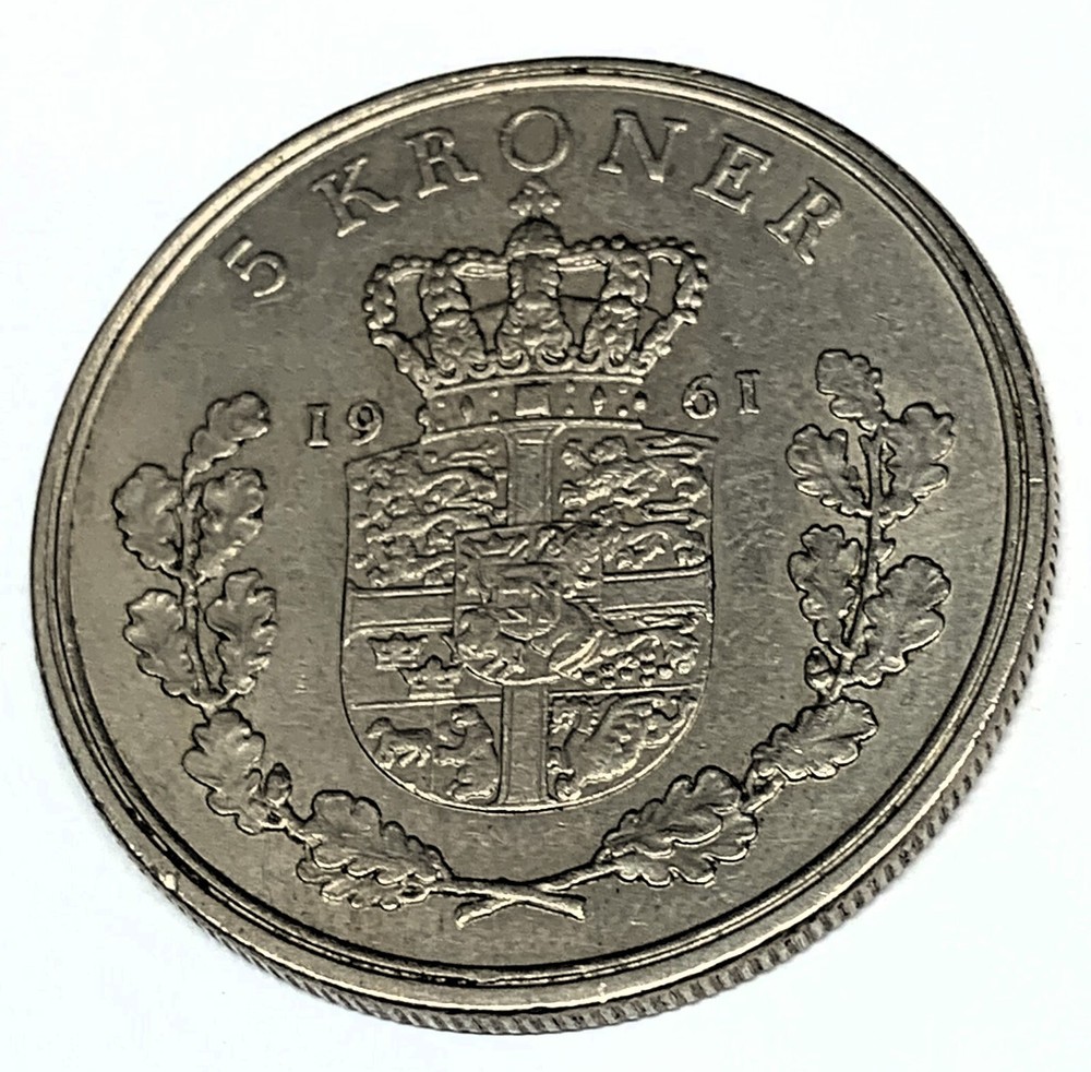 # C5922 DENMARK COIN, FIVE KRONER 1961