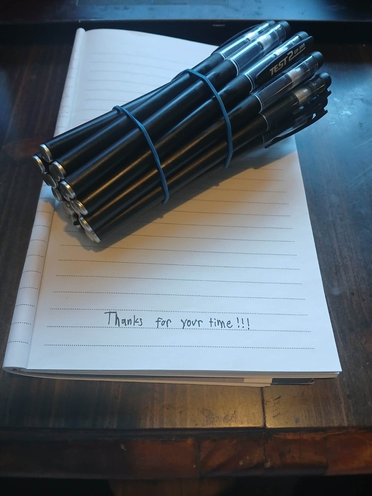 20pc Test 2 Gp-380 .5mm black ballpoint pen