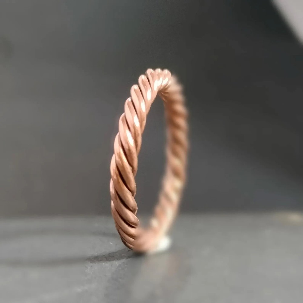 Solid Pure Copper Minimalist Healing Ring, Handmade, Unisex, Tensor Band