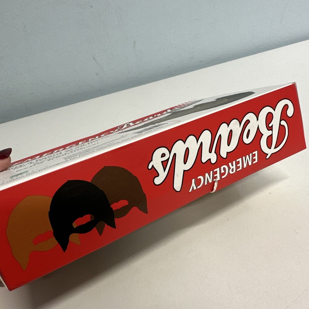 Emergency Beards (3-PACK) Hipster Gift NEW Box has hole front Ginger Black Brown