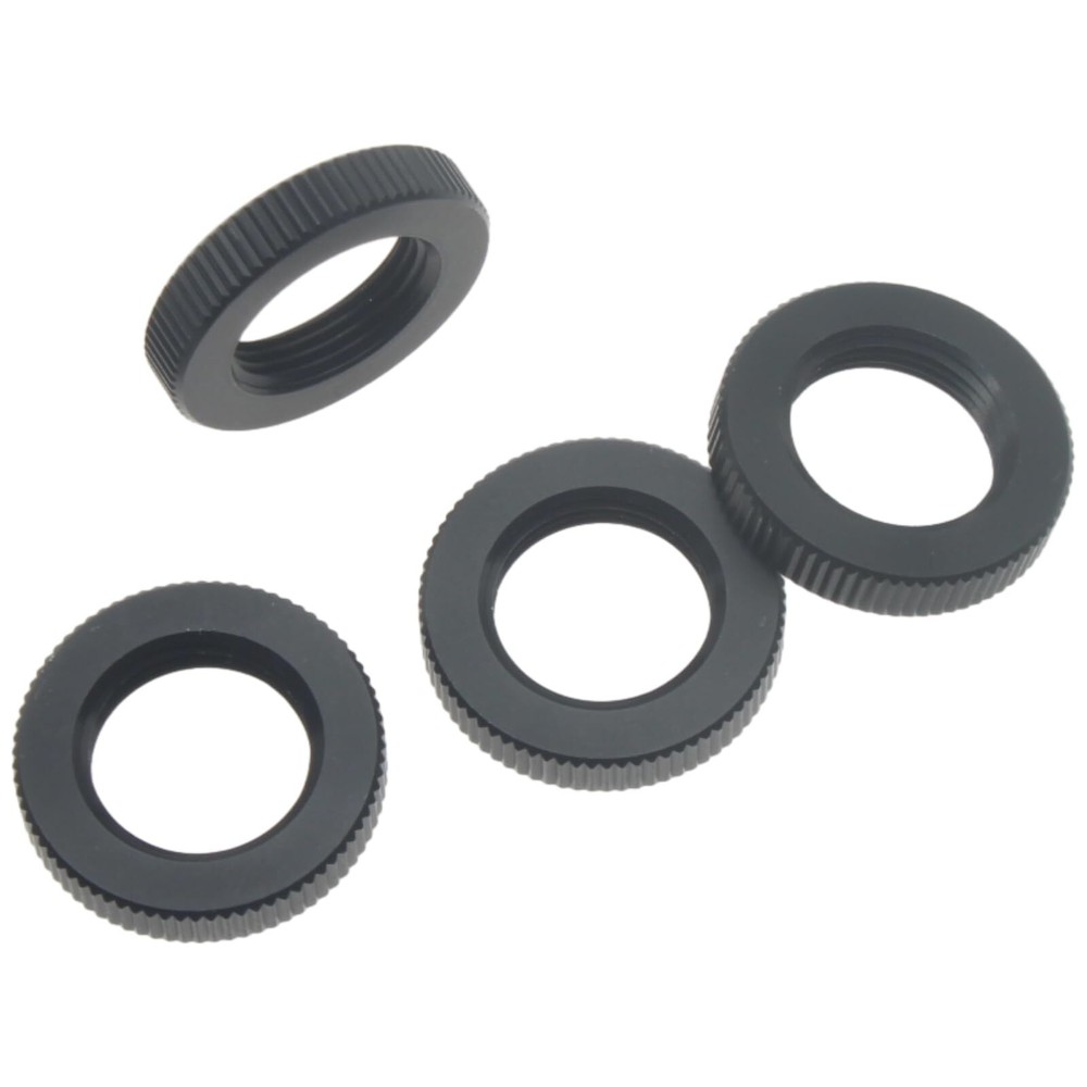 4 Pcs 5/8"-27 Microphone Stand Nut Knurled Lock Nut Black Jam Nut for Microph...