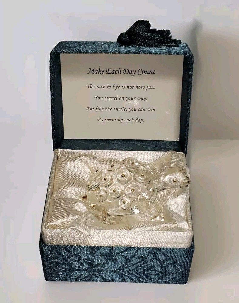 Glass Turtle Figurine About Face Designs Make Each Day Count IN BOX 2000