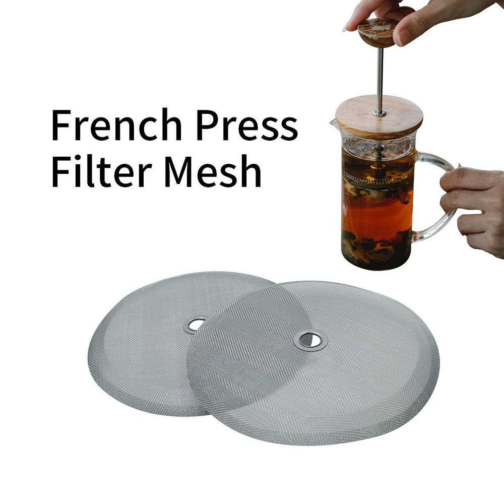 4 Pcs French Press Replacement Filter Screen, 4 Inch Reusable 304 Stainless...