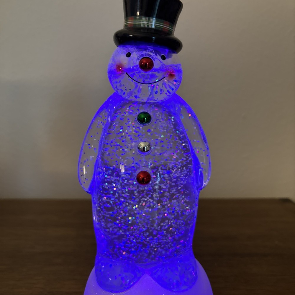 Hallmark Merry Magic Snowman Lighted Snow Globe 2009 Tested & Works Great