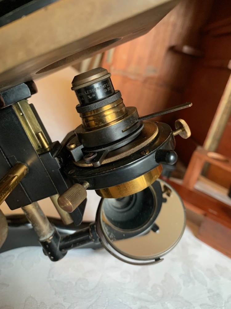 Vintage W. Watson & Sons Ltd - Bactil Monocular Brass Microscope - c1930, Cased
