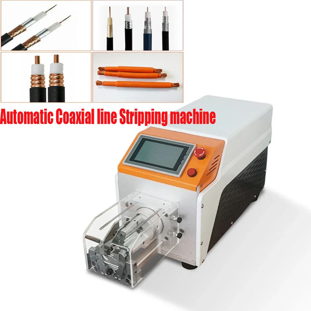 110V Auto coax cable stripping machine Flexible coaxial wire cut peeling machine