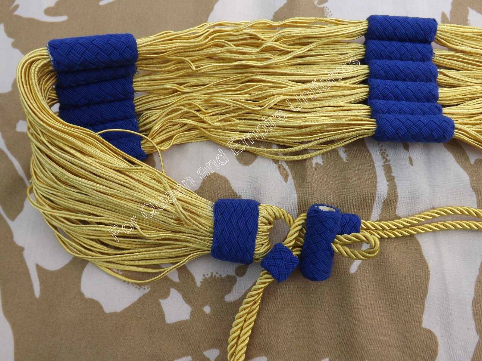 Repro Napoleonic Brunswick Hussar Barrel sash belt Blue on Yellow