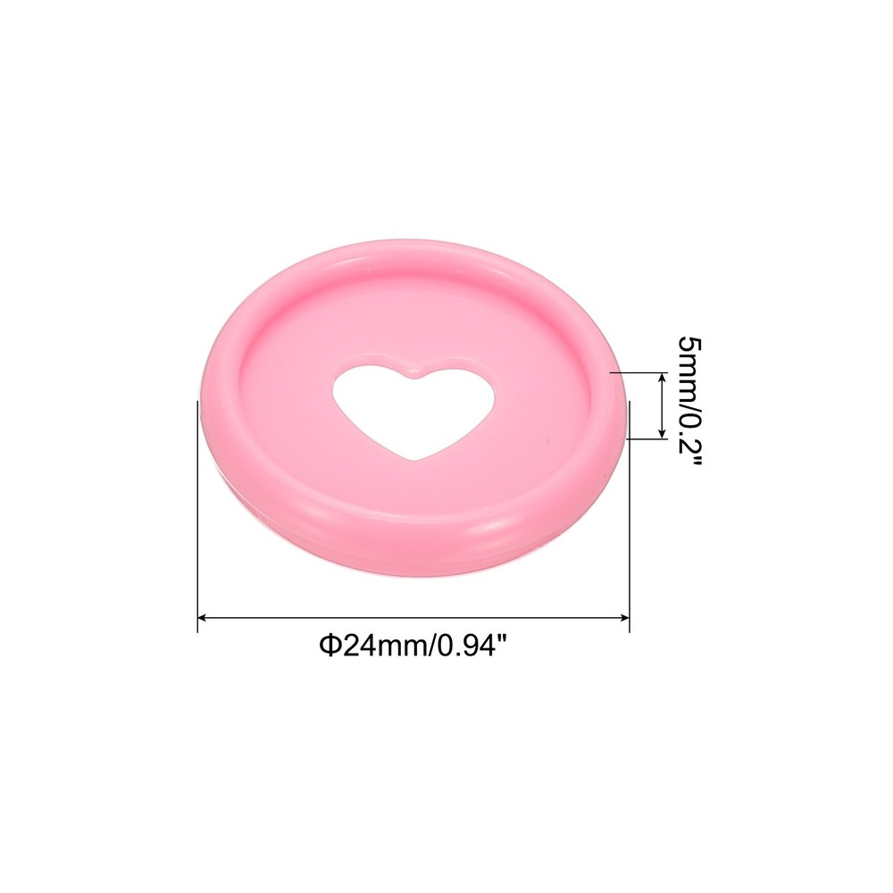 24mm Plastic Book Binding Discs, 11 Pack Expansion Discs Heart, Pink