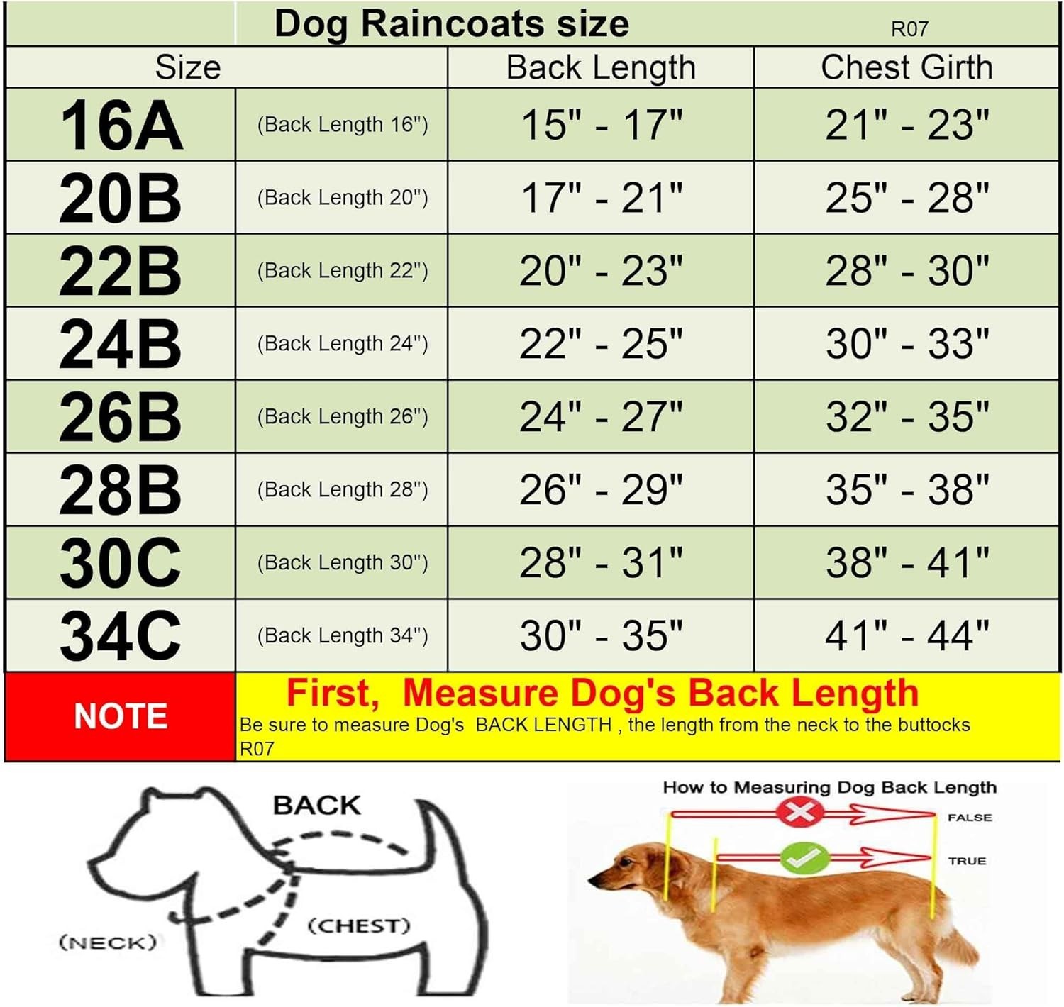 Dog Raincoat, Reflective Strip Hoodie, Poncho (A1-Yellow, 24B (Back Length 24")