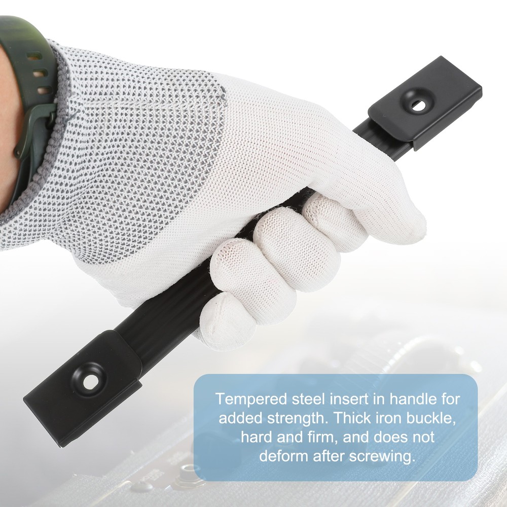 7 Inch Speaker Handle Spring Steel Handle with Screw Black 2Pcs