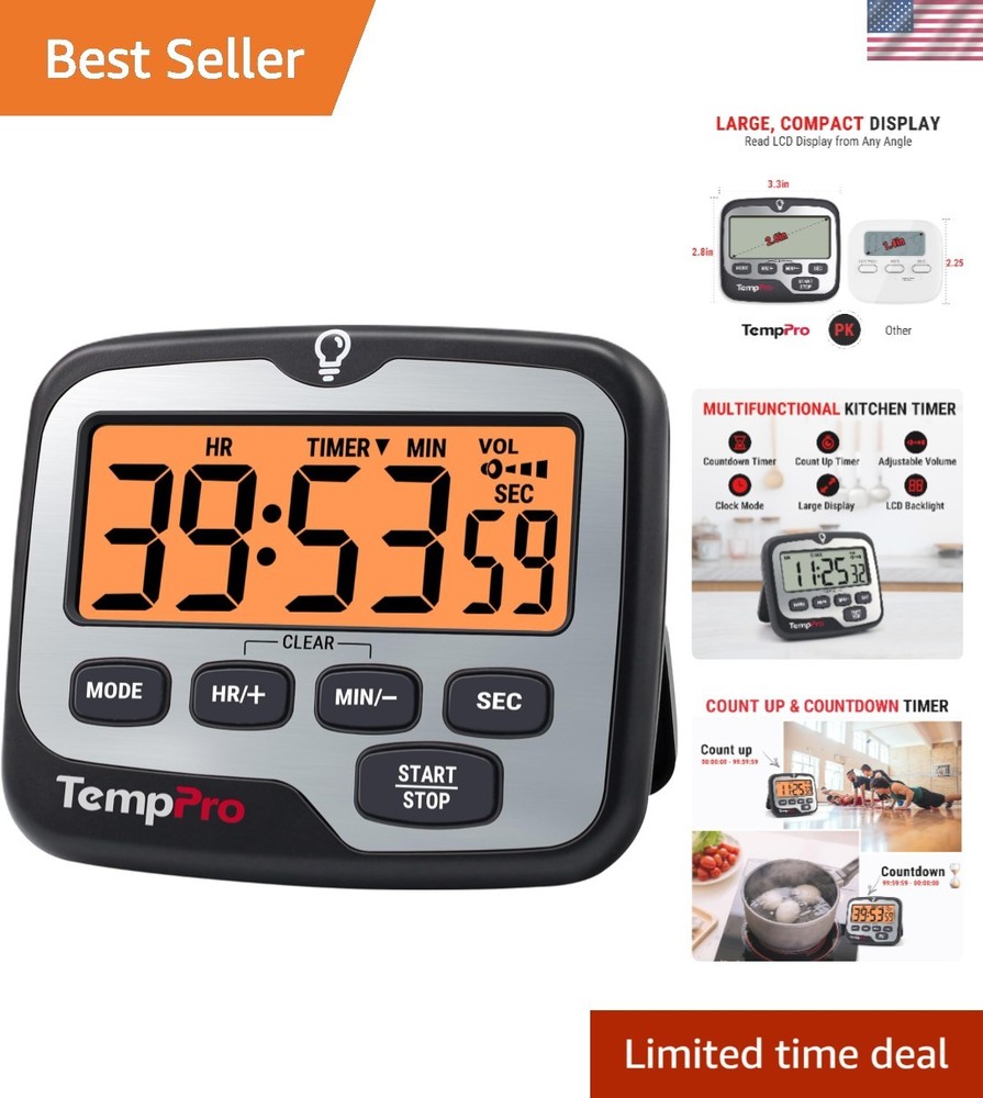 TM01 Kitchen Timers for Cooking with Count Up Countdown Timer, Digital Timer ...