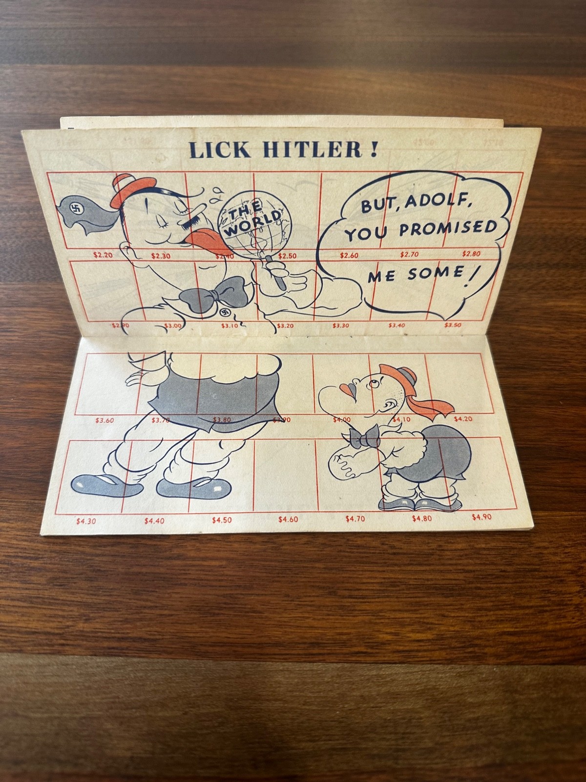 WWII Propaganda War Savings Stamp Album “Stamp Out the Axis” Unused 1942 Cartoon