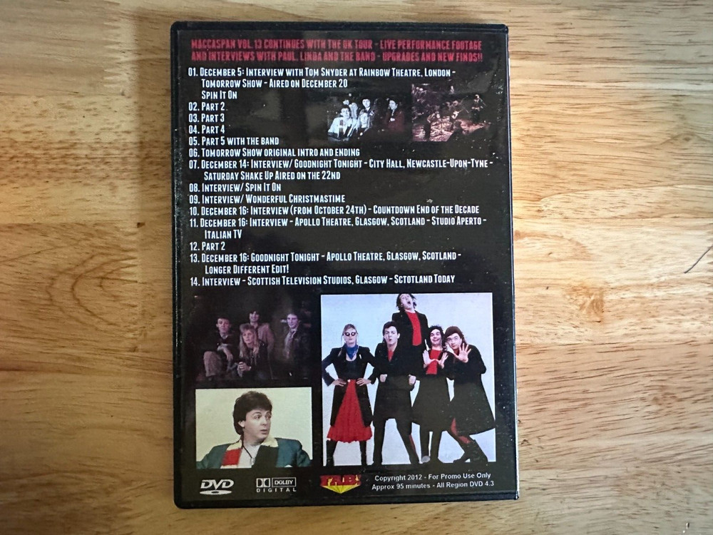 Paul McCartney - Maccaspan Vol. 1-18 - Back to the Egg 1978-1979 DVD Beatles