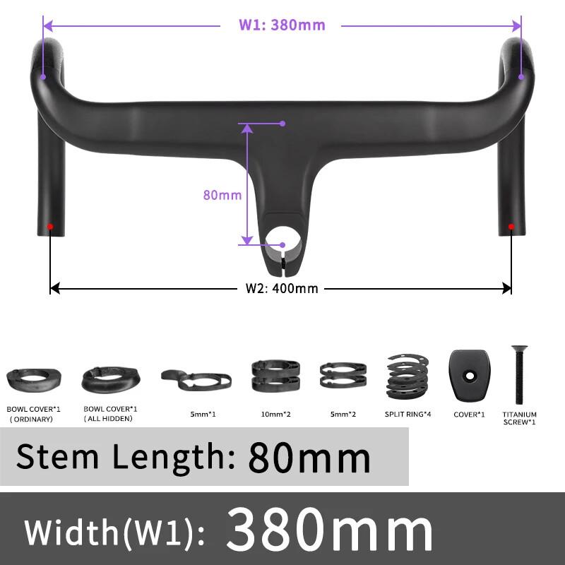 Road Bike Full Internal Cable Routing Handlebars Carbon Integrated Handlebars