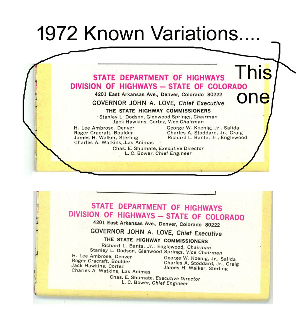 1972 Colorado Official Summer Road Map – Map Code {1} – Dodson Chm.
